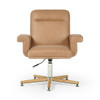 Natalie Mid-century Modern Tan Leather Office Desk Chair