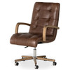 Luca Modern Tufted Cocoa Leather Office Desk Chair