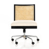 Antonia Ebony Woven Cane Armless Desk Chair