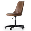 Lyka Mid-century Chestnut Leather Office Armless Desk Chair