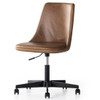 Lyka Mid-century Chestnut Leather Office Armless Desk Chair