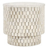 Norwood Solid Wood Round Side Table 25" - Cream