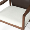 Lulu White Boucle Seat Leather Back Dining Arm Chair