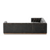 Maxx 3-Piece Tufted Rustic Black Leather Corner Sectional 101" 
