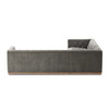 Maxx 3-Piece Tufted Grey Velvet Corner Sectional 101"