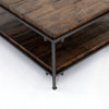 Barton Iron Leg Slab Wood Top Square Coffee Table 38"