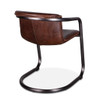 Industrial Loft Metal and Leather Dining Chair in Geisha Brown