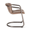 Industrial Loft Metal and Leather Dining Chair in Jet Brown