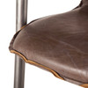 Industrial Loft Metal and Leather Dining Chair in Jet Brown