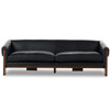 Cairo Carson Black Leather Sofa 90"