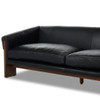 Cairo Carson Black Leather Sofa 90"