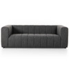 Langham Saxon Charcoal Channeled Sofa 89"