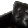 Lexi Sonoma Black Leather Sofa 99"