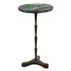 Breton 15" Drinks Table with Green Bidasar Marble and Iron