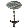 Breton 15" Drinks Table with Green Bidasar Marble and Iron