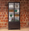 Penelope 37" Iron and Glass Cabinet Matte Black
