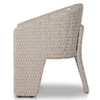 Fae Vintage White Woven Outdoor Dining Chair