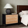 Sydney Black Wash Mango Woven Cane Large Nightstands