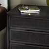 Sydney Black Wash Mango Woven Cane Large Nightstands-Black