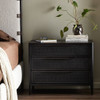 Sydney Black Wash Mango Woven Cane Large Nightstands-Black