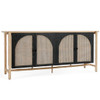 Barrea Oak Wood 4-Door Cabinet