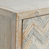 Sabrina 94" Reclaimed Pine Chevron Patterned 4-Door Cabinet