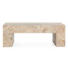 Anders Teak Wood Coffee Table in Cream Wash 51"