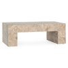 Anders Teak Wood Coffee Table in Cream Wash 51"