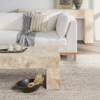 Anders Teak Wood Coffee Table in Cream Wash 51"