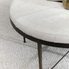 Bose Cream Hide Upholstered Round Coffee Table 36"