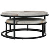 Hayward Sparrow Grey Hide Set of 2 Nesting Coffee Tables