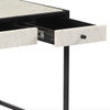 Tisbury Iron and White Marble Writing Desk 51"