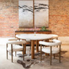 Barcelona Round Reclaimed  Wood and Marble Dining Table 54"