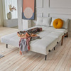 Cubed Full Size Sleeper Sofa Bed With Dark Wood Legs