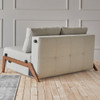 Cubed Full Size Sleeper Sofa Bed With Dark Wood Legs