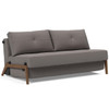 Cubed Queen Size Sleeper Sofa Bed With Dark Wood Legs