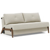 Cubed Queen Size Sleeper Sofa Bed With Dark Wood Legs
