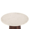 Serene 22" Mango Wood and White Marble Side Table Espresso