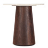 Serene 22" Mango Wood and White Marble Side Table Espresso