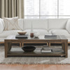 Troy Reclaimed Oak Coffee Table in Suede Brown 60"