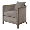 Uttermost Viaggio Gray Chenille Accent Chair