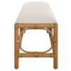 Uttermost Laguna White Fabric Rattan Bench