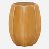 Uttermost Sunrise Amber Gloss Scalloped Garden Stool