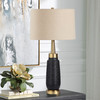 Uttermost Spyglass Black Wood Grain Table Lamp