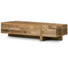 Angora Reclaimed Wood Block Rustic Coffee Table 68"