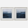 Uttermost Rising Blue Abstract Framed Prints, Set/2