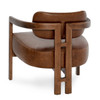 Elsie Kona Brown Leather Curved Back Accent Chair