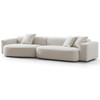 Bleecker  Off White Boucle Upholstered Contemporary Sofa 131"