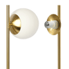 Ethereal Modern Small Brass Metal Table Lamp, Desk Lamp Fixture with White Glass Globe Shade