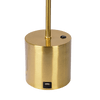 Ethereal Modern Small Brass Metal Table Lamp, Desk Lamp Fixture with White Glass Globe Shade
